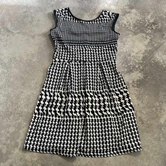 houndstooth fit and flare dress French Connection Women's Houndstooth Wool Mini Dress, Size 2, Brown main image 1